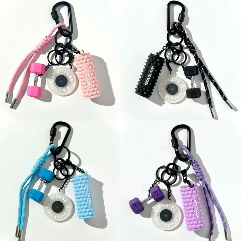 Porte-clés de Fitness pour amoureux de la salle de sport, cadeau pour passionné de Fitness, haltère, sac de Fitness, breloques pour sac à dos