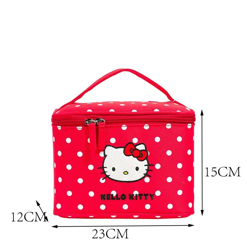 véritable trousse de maquillage hellokitty, grande capacité, sac de rangement pour cosmétiques mignon, sac à main portable