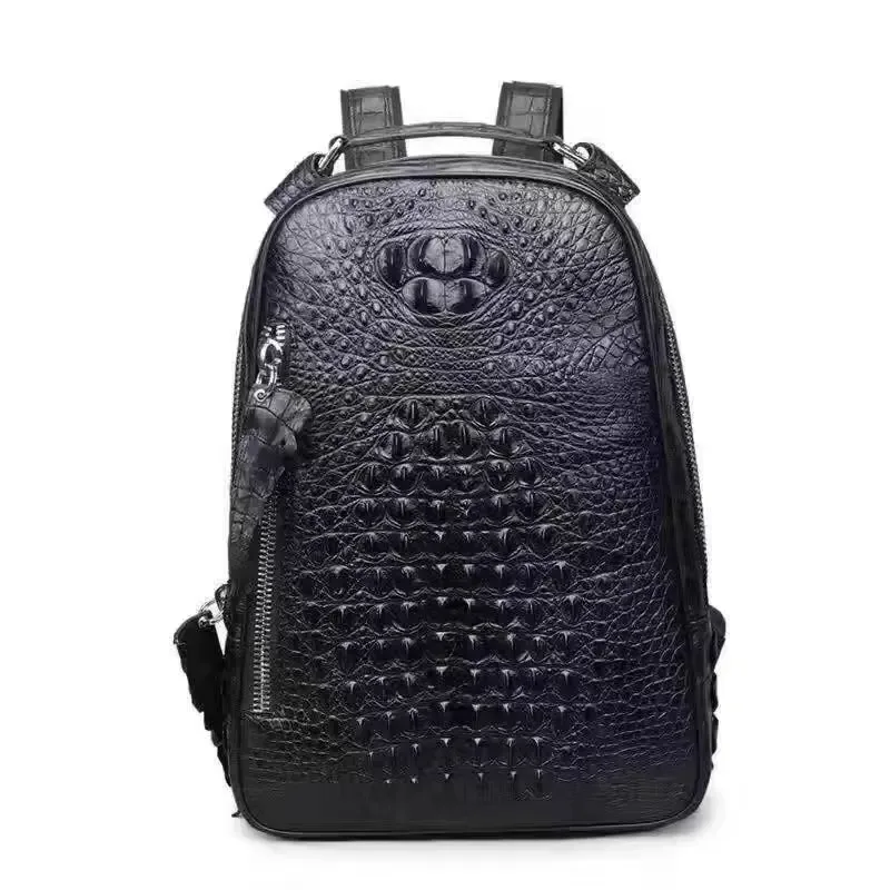 sac d'affaires de luxe en peau d'alligator pour hommes, porte-documents noir véritable crocodile, sac pour ordinateur portable pour hommes d'affaires, sac à dos