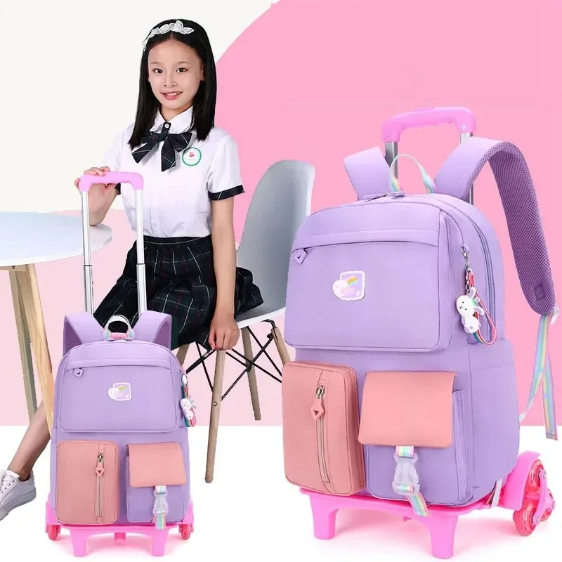 filles école chariot sac roulant sac à dos sac pour filles école sacs à roulettes roues bagages roulants sac à dos étanche filles