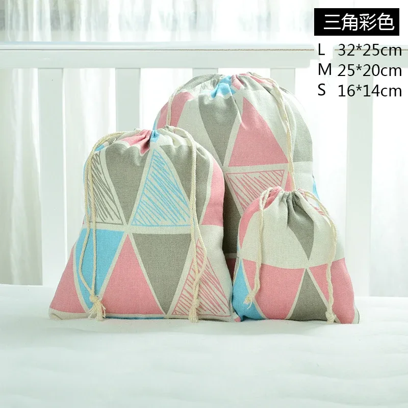 sac de voyage décontracté en coton et lin, sac à cosmétiques à cordon de serrage à faisceau simple, trousse de maquillage organisateur femmes hommes chaussures pochette de rangement