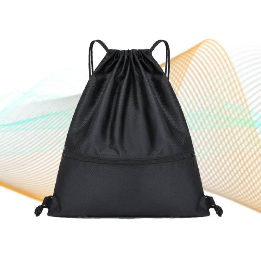 sac à dos pliable à cordon de serrage, sac à dos de sport léger, simple et à la mode, unisexe