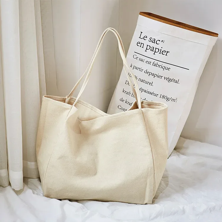 grand sac de shopping en toile pour femmes, fourre-tout solide réutilisable, extra large, sac à main d'épicerie, sacs à bandoulière écologiques pour dames, bourse en tissu épais