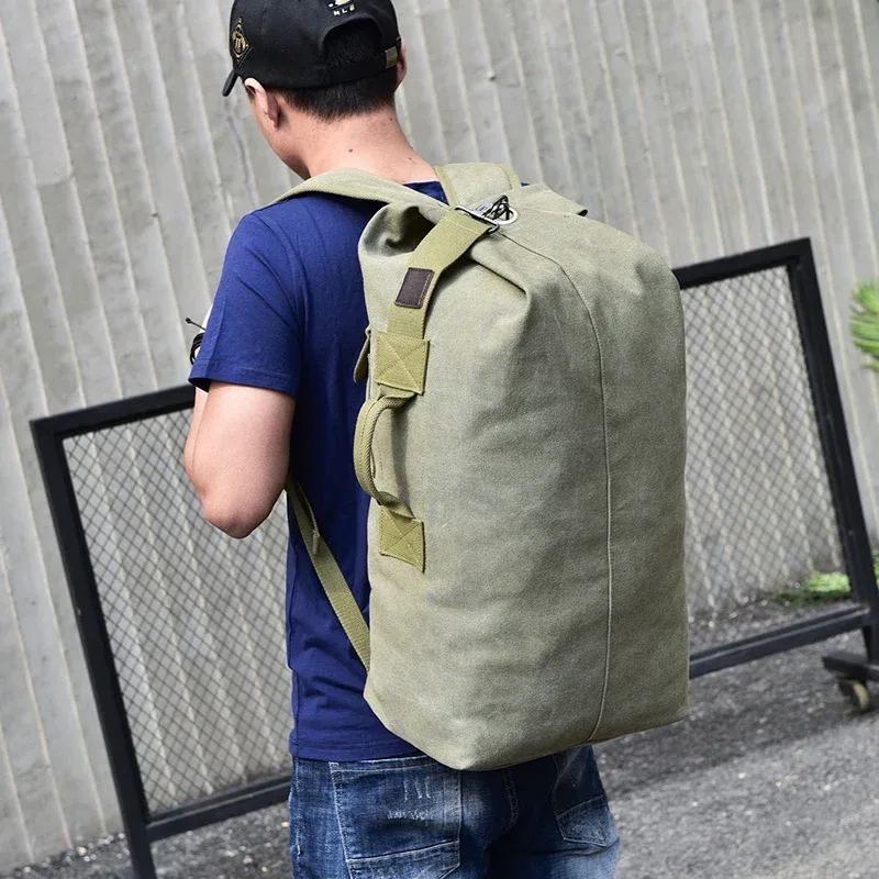 sac à dos de voyage pour hommes, grande capacité, sac à main d'alpinisme, seau en toile de bonne qualité, sacs à bandoulière pour hommes