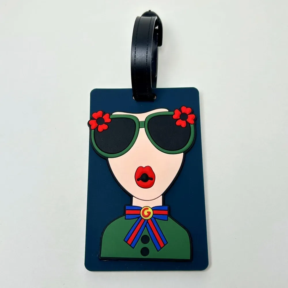 étiquette de bagage de voyage en silicone souple, étiquette d'identification de valise avec lanière, étiquette de carte d'embarquement anti-perte, nom, étiquette d'adresse de téléphone