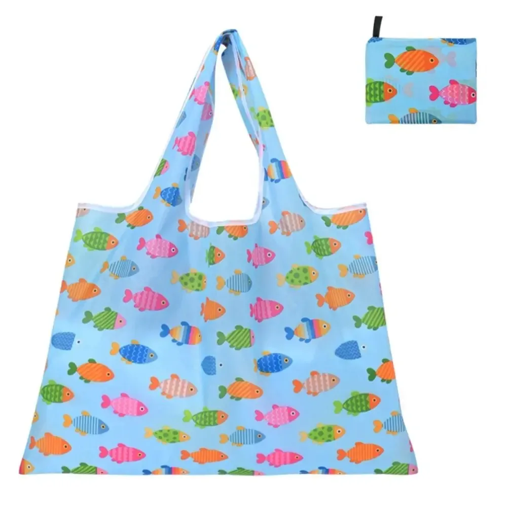sac de shopping pliable de grande capacité, léger, lavable, sac fourre-tout recyclable, sac de rangement portable, respectueux de l'environnement