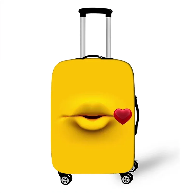 housse de bagage avec impression d'expression drôle, gaine de protection pour valise de voyage, étuis anti-poussière élastiques adaptés aux accessoires de bagages de 18 à 32 pouces