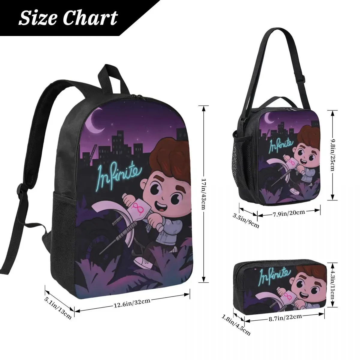 Caylus sac à dos étudiant garçons filles BookBag sac d'école ordinateur sacs à bandoulière 3ps sac à déjeuner isolé trousse à crayons
