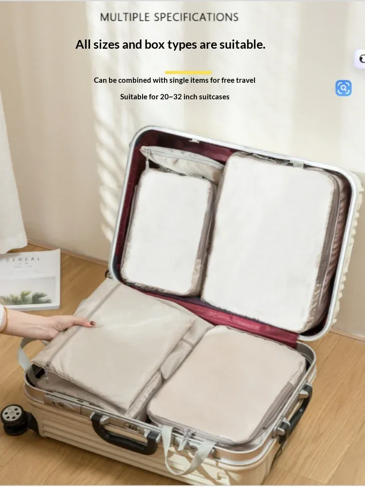 homefish lot de 6 cubes de rangement compressibles pour voyage, sacs de rangement étanches portables pour valise avec poignée
