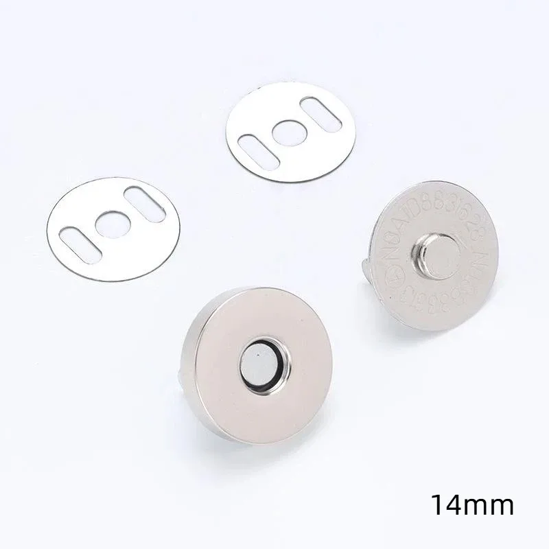 lot de 10 boutons-pression magnétiques pour sac à main, sac à bandoulière en cuir, portefeuille, sans couture, fermeture à loquet, réparation, diamètre 14mm 18mm