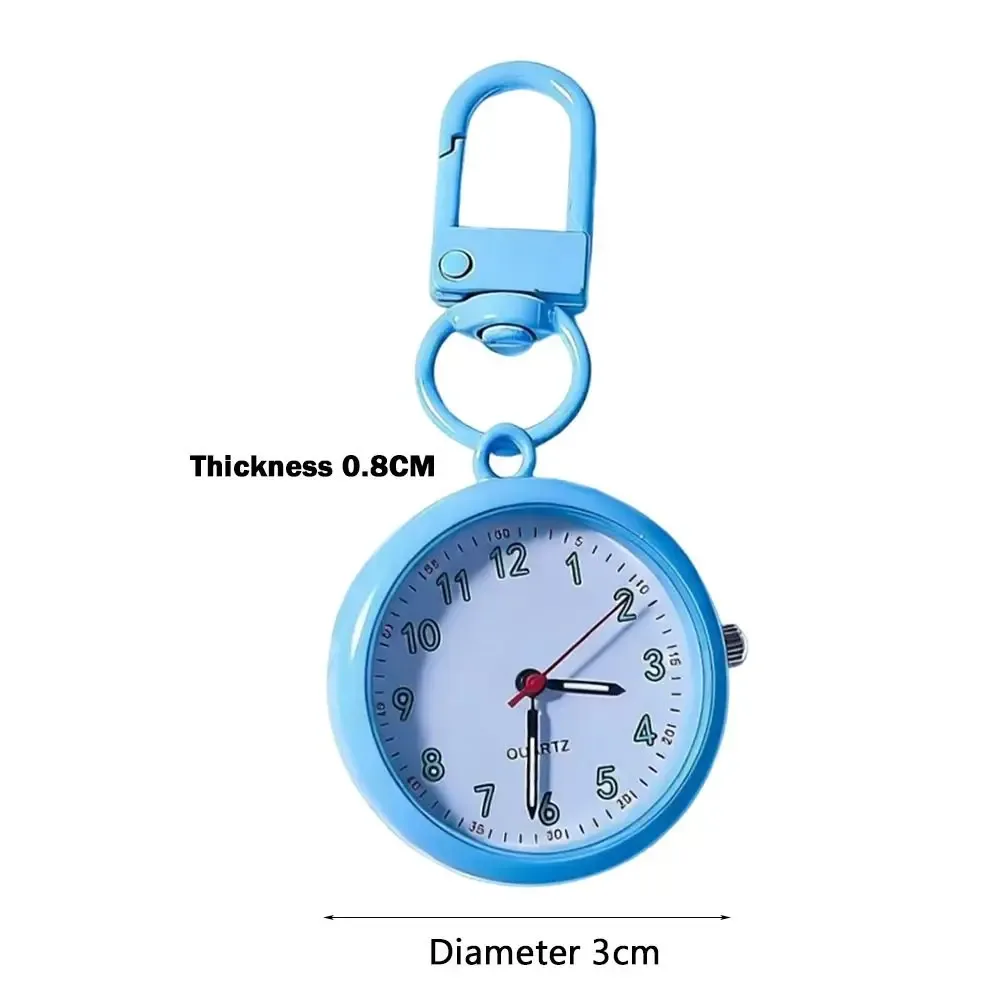 montre d'examen à mouvement silencieux, boîtier en alliage, couvercle en cuir, montre de poche mini format, design réutilisable, montre porte-clés, décoration de sac à dos