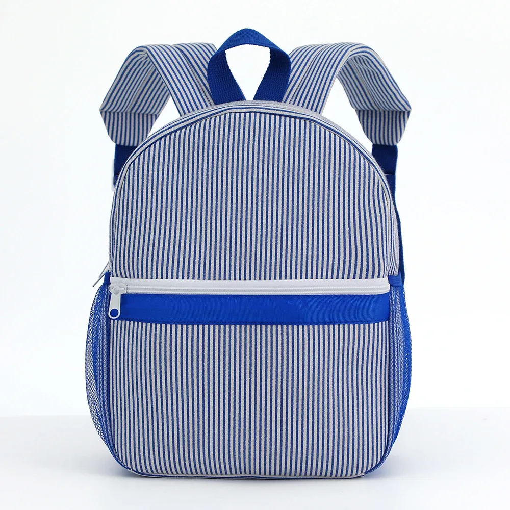 sac à dos scolaire pour tout-petits, sac à dos rayé mignon en seersucker pour filles 12 pouces pour la maternelle, 15 pouces pour les adolescents du lycée