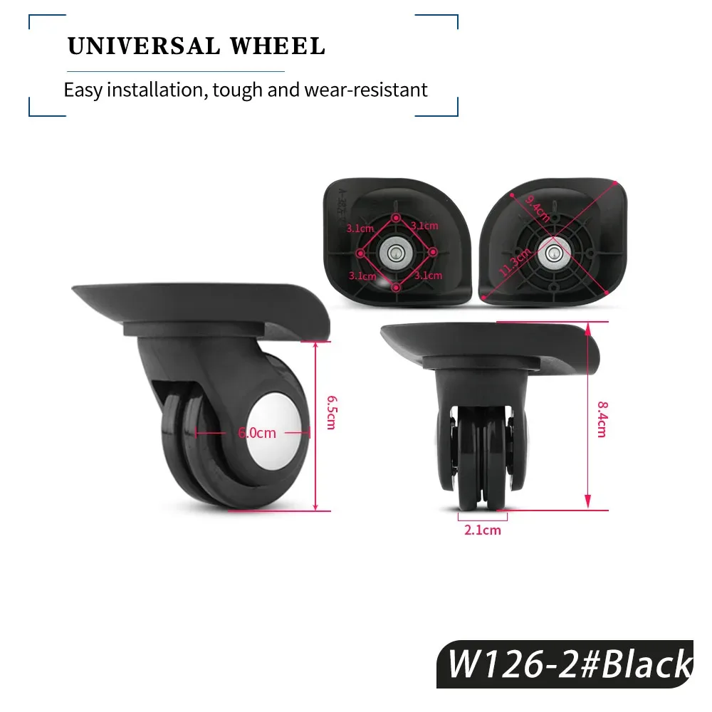 w068 w126 w076 w187 accessoires compatibles roue à bagages, valise combinée de roues universelles, bagages roulants, essentiels de voyage