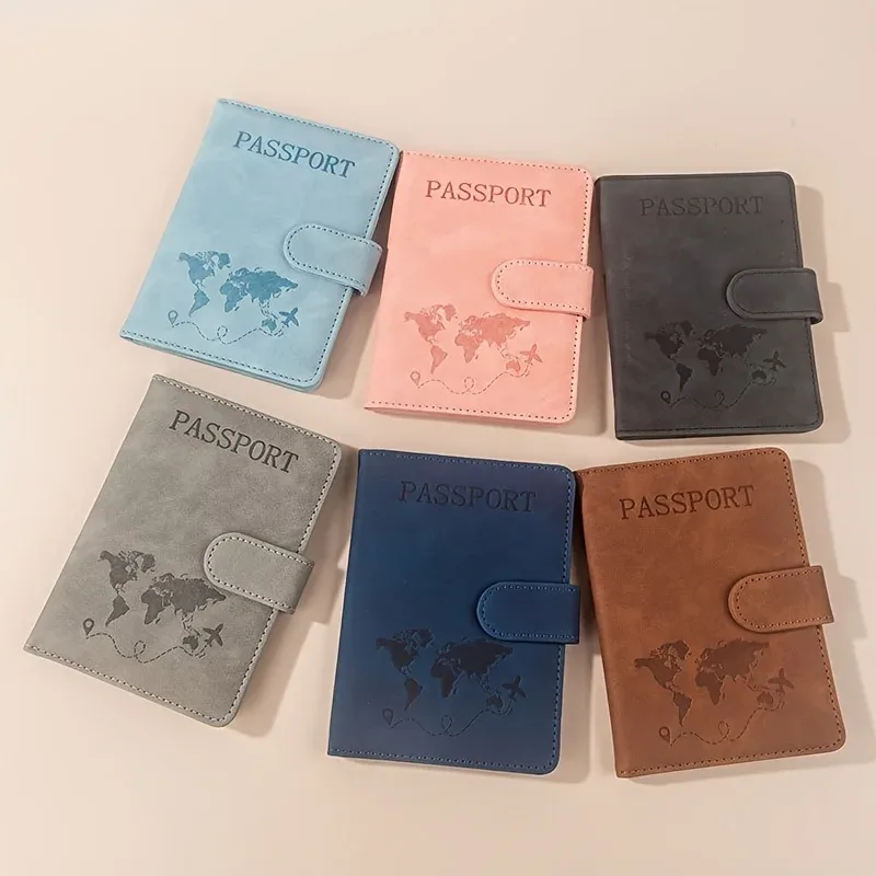 porte-passeport multifonction anti-rfid, portefeuille, porte-carte d'identité, fabriqué en cuir synthétique pu, housses de passeport