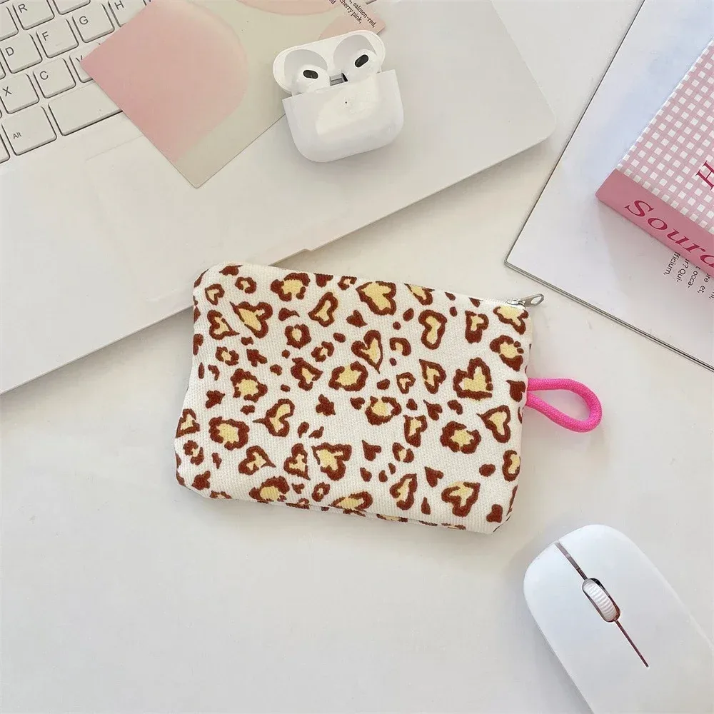 nouveau imprimé mini maquillage rouge à lèvres pochette de rangement porte-monnaie sac de carte mignon femmes cosmétique organisateur sac portable petit sac de rangement