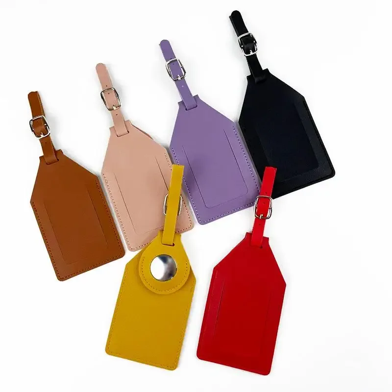 élégante étiquette de bagage en cuir pu avec emplacement intégré pour airtag pour un confort de voyage