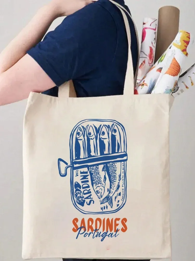 sac fourre-tout en toile chic vintage, 1 pièce, tissu léger et durable pour le travail, l'école, le shopping, sac de transport quotidien, cadeaux