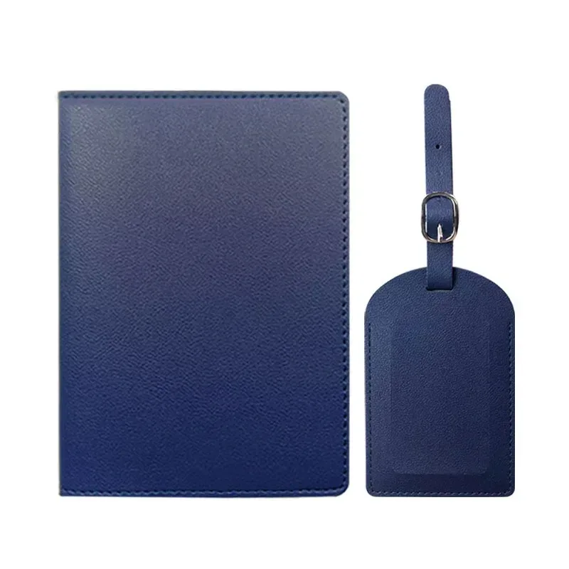 porte-passeport en cuir pu épais multicolore, couverture de passeport avec carte en papier, ensemble d'étiquettes de bagage