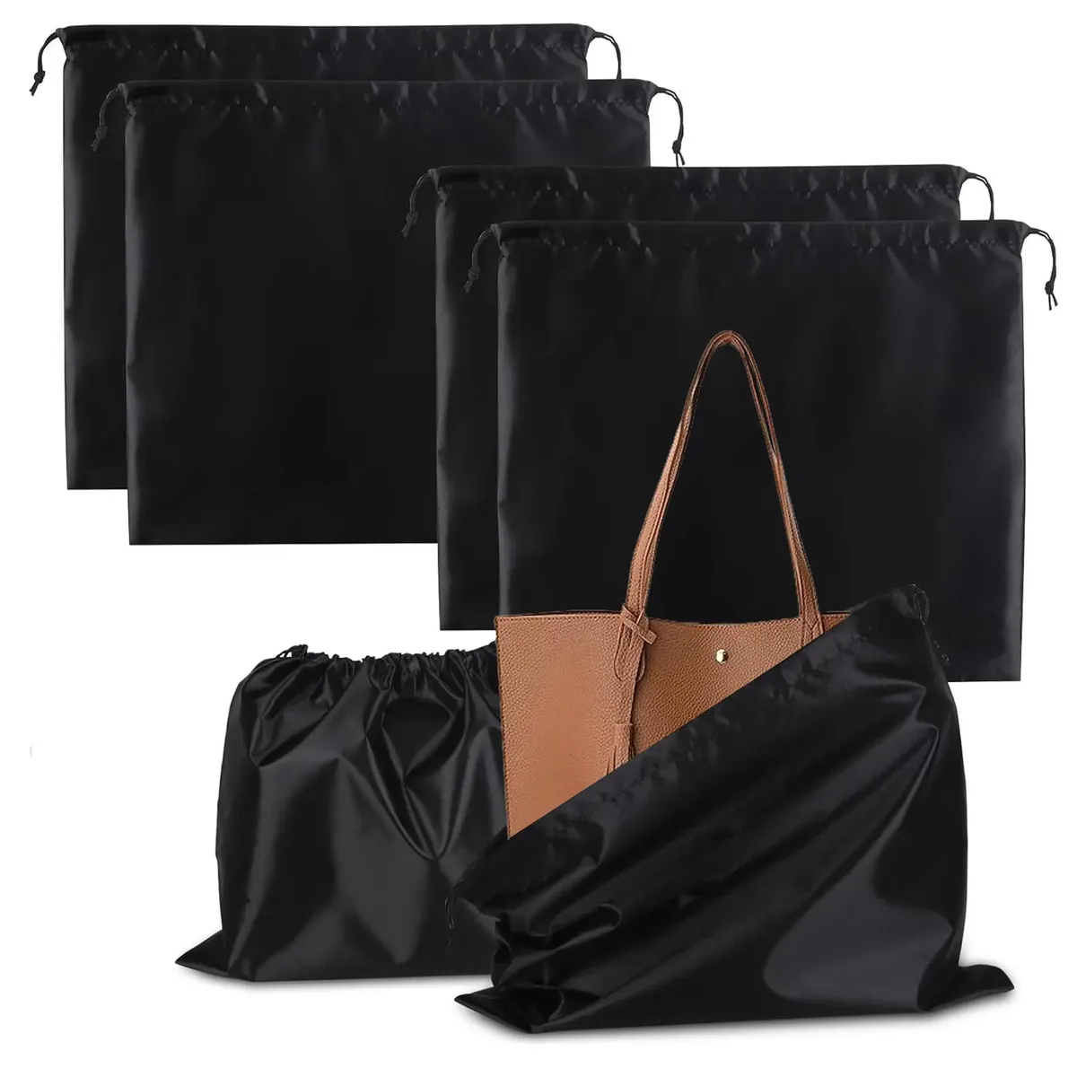 sacs anti-poussière pour sacs à main, housse de protection pour sacs à main, sacs à chaussures, bottes, sac en soie anti-poussière avec cordon de serrage, pochette de rangement de voyage
