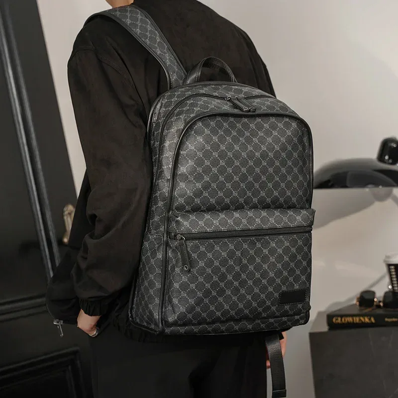 Sac à dos à imprimé floral de luxe pour hommes, sacs à dos pour hommes, sacs de voyage de grande capacité, sac à dos en cuir PU, cartable masculin, design de mode
