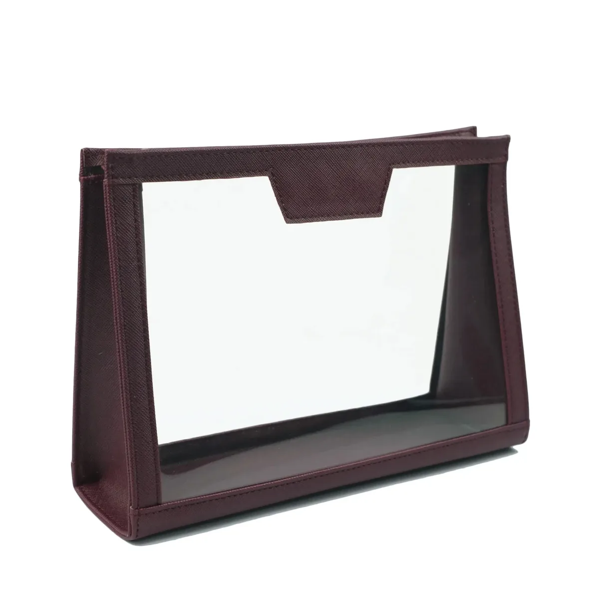 trousse de maquillage en cuir saffiano pour femme, sac cosmétique transparent en pvc, sac de voyage pratique, sac de poche étanche, nouveauté