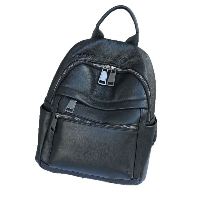 Sac à dos en cuir véritable pour femme, doux, quotidien, grand, spacieux, à la mode, en cuir de vache, pour voyage, affaires, collège, sac à bandoulière