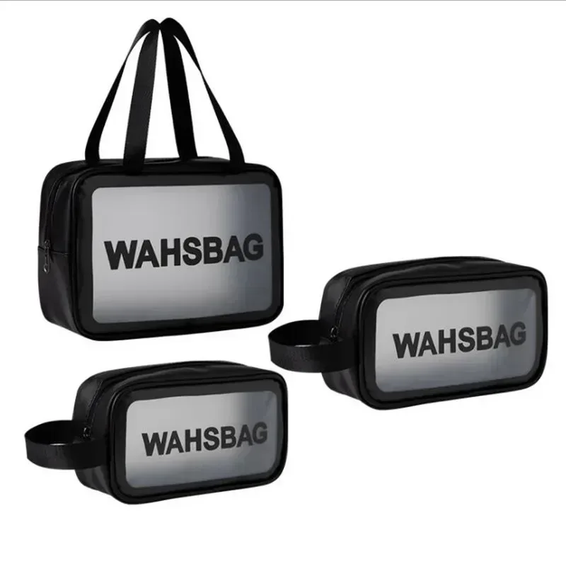sac de rangement de voyage pour femmes, rangement de toilette, grande capacité, étanche, pvc, cosmétique, portable, trousse de maquillage à fermeture éclair, kit de lavage féminin