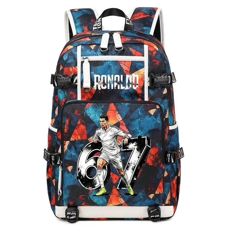 cr7 ronaldo 67 sac à dos imprimé de grande capacité pour étudiants, adolescents, enfants, sac à dos de voyage pour l'école