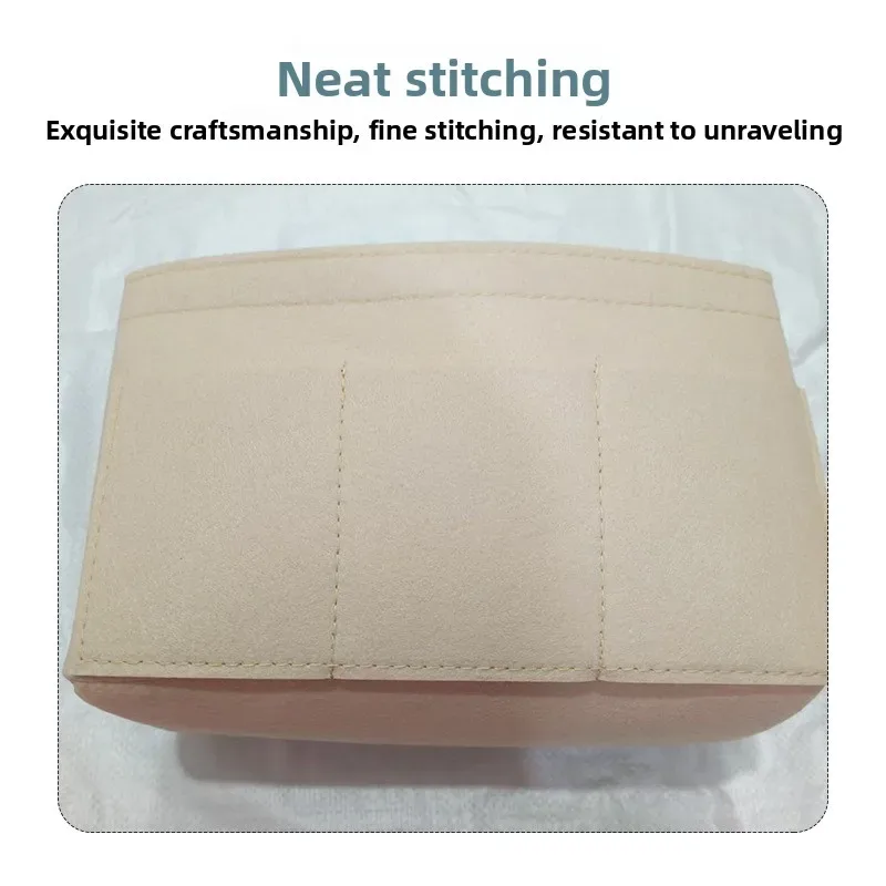 trousse de maquillage en feutre de grande capacité avec séparateurs intérieurs, trousse de toilette de voyage multi-compartiments, sac de rangement multifonctionnel