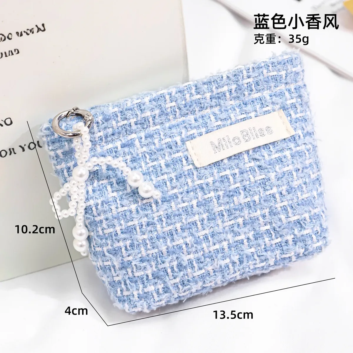 trousse de maquillage coréenne exquise pour femmes, sac à main portable compact multifonctionnel, sac de rangement doux kawaii tendance et polyvalent pour monnaie