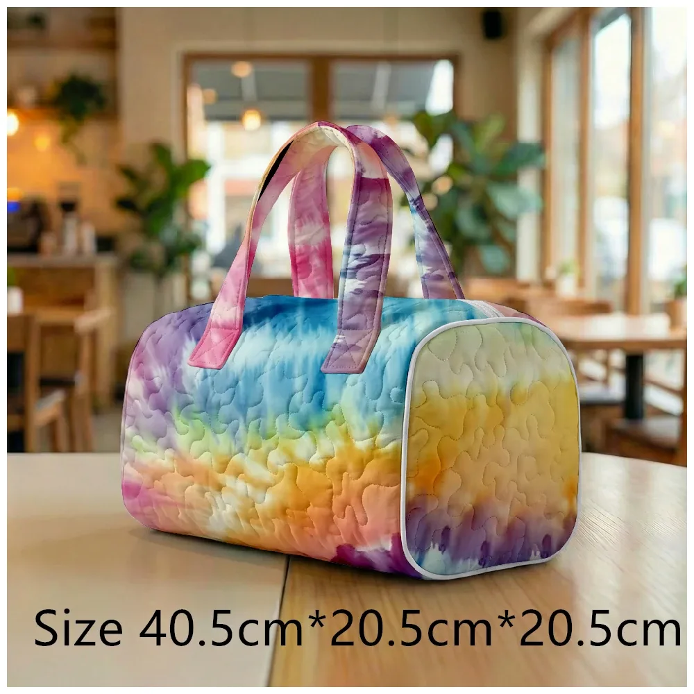 sac fourre-tout matelassé tendance pour femme, imprimé tie-dye aquarelle, sac à bandoulière bohème chic pour la plage, les voyages, la gym, le camping, bagage à main
