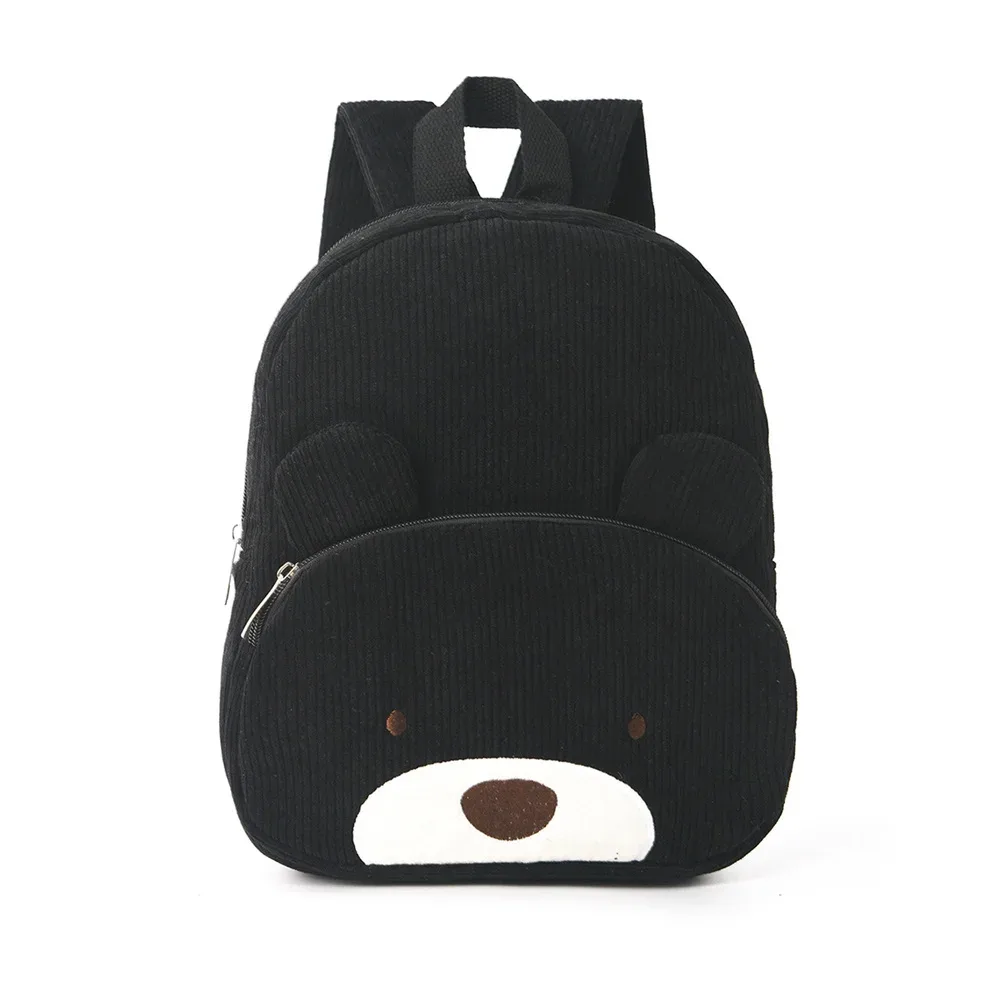 sac à dos en velours côtelé personnalisé avec nom, broderie, sac à dos de loisirs pour étudiants, grande capacité, mignon sac à dos ours en peluche pour la rentrée scolaire