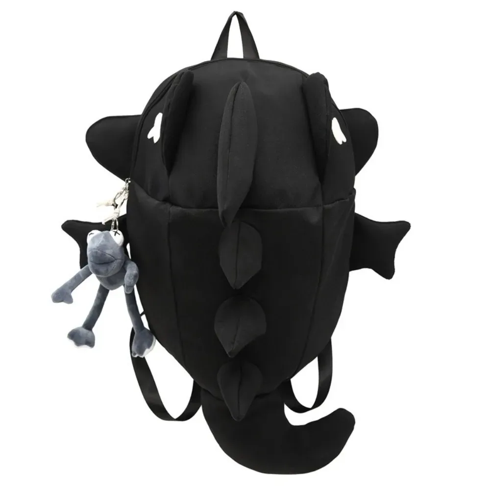 sac à dos tendance imperméable en nylon, motif requin, multi-poches, grande capacité, pour ordinateur portable, idéal pour les étudiants et les voyages en extérieur.