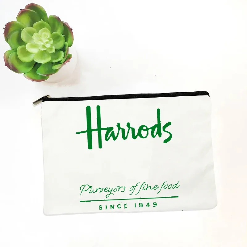 organiseur de maquillage harrods, trousse de toilette en toile, pochette de voyage à fermeture éclair, petite pochette portable