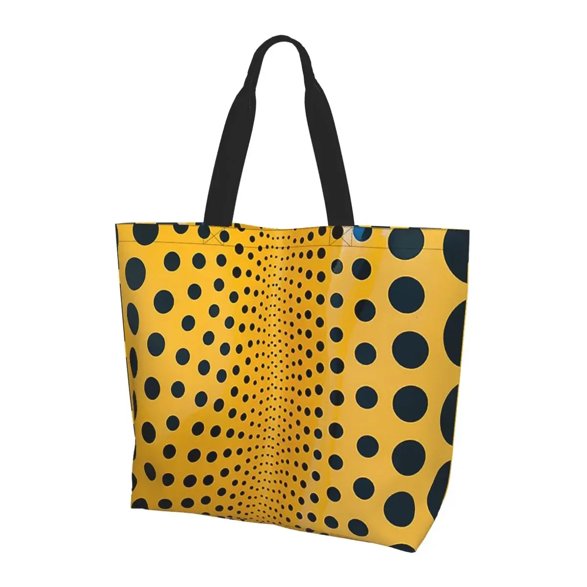 sac fourre-tout en toile avec peinture abstraite yayoi kusama, grande capacité, sac à bandoulière, sac de courses pour femmes