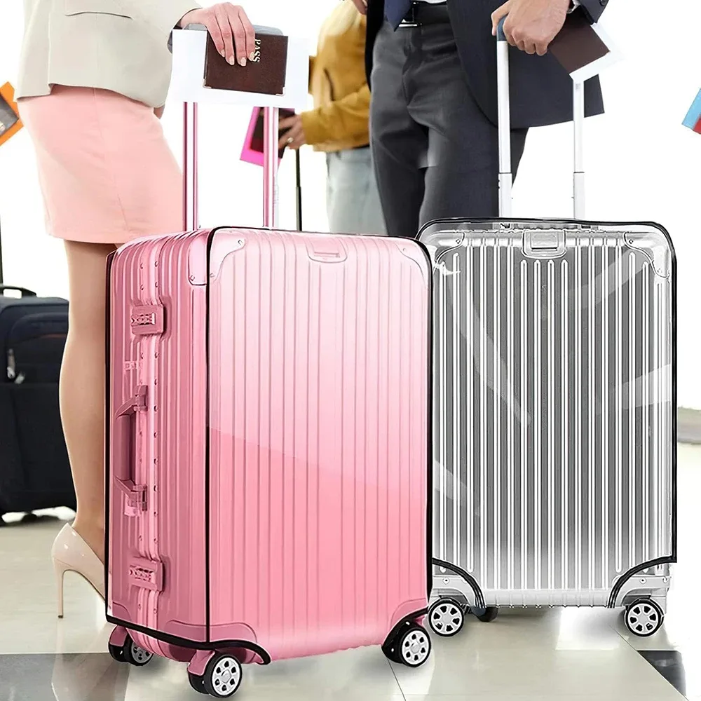 housse de protection transparente pour bagages en pvc, housse de protection pour bagages à roulettes, housse extérieure résistante à l'usure, protection transparente