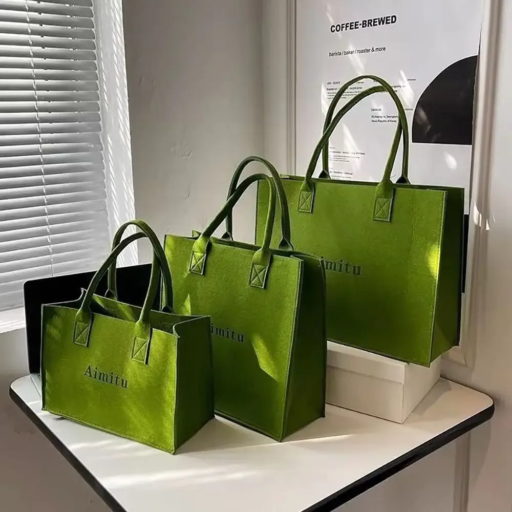 sac à bandoulière en feutre décontracté grande capacité, sac messager s/m/l, sac à main simple de couleur unie pour femme