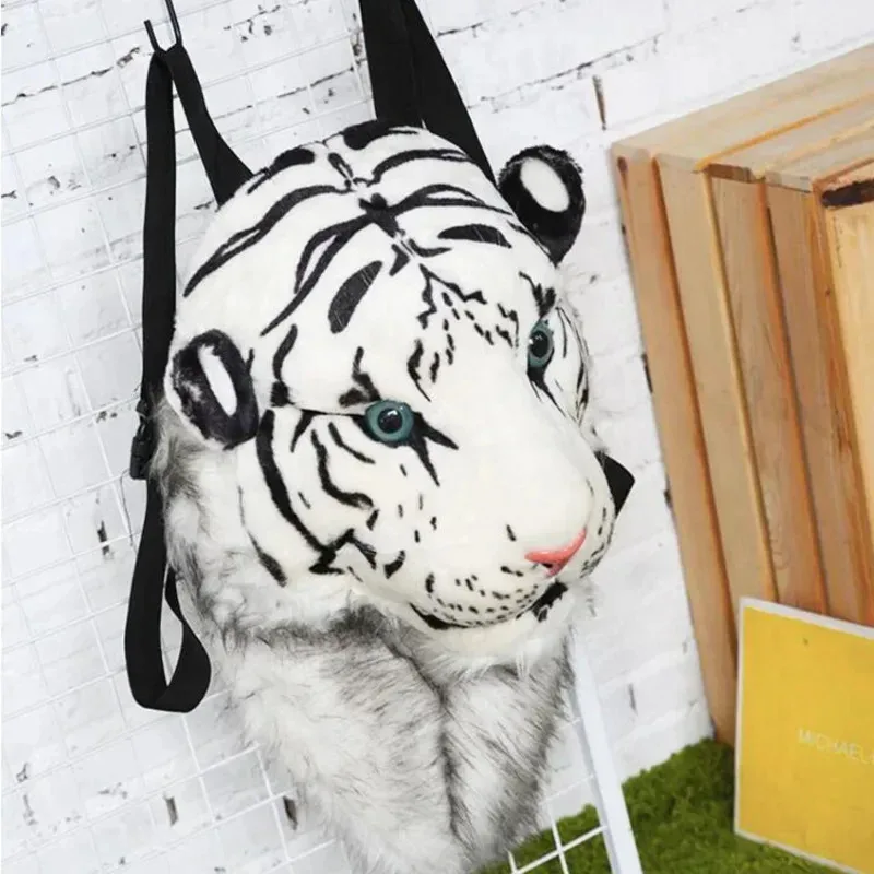 gd tiger head sac à bandoulière 2025 lion sac à dos street trend personnalité drôle star même grande capacité couple sac de voyage unisexe