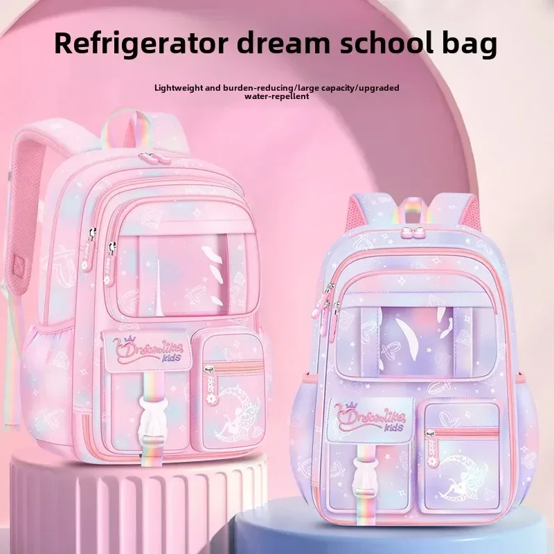 porte de réfrigérateur rose princesse cartable étudiants femme super léger grande capacité anti-éclaboussures d'eau grande capacité