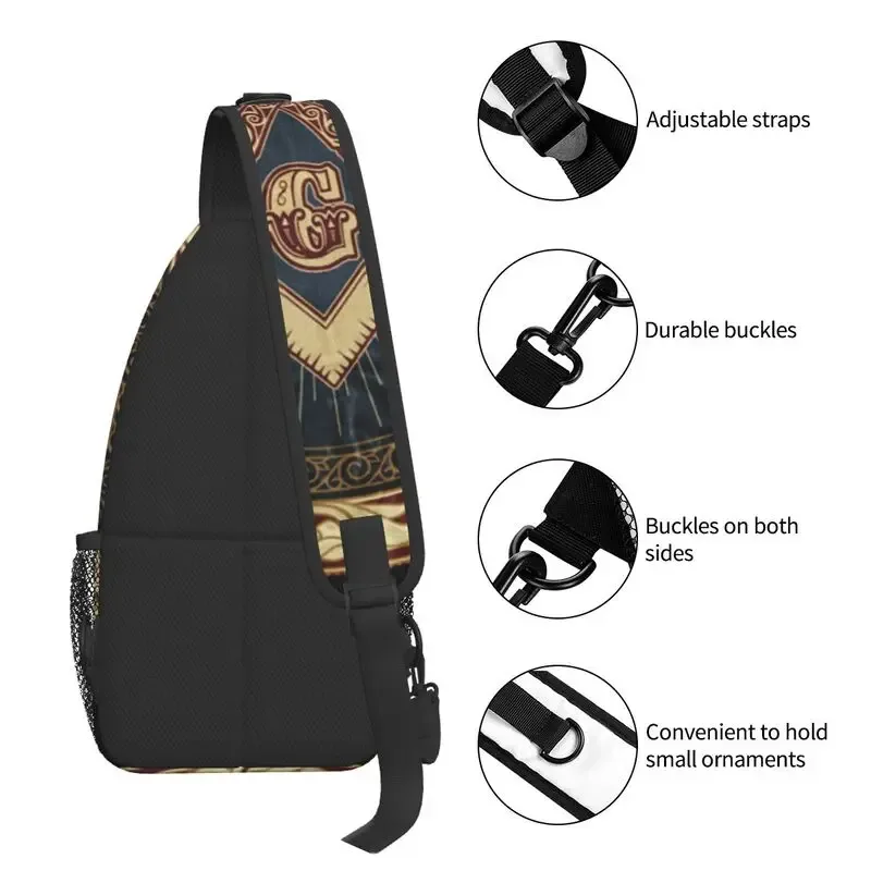 maçonnerie fronde poitrine sac à bandoulière hommes cool maçonnique franc-maçon épaule sac à dos pour voyage cyclisme