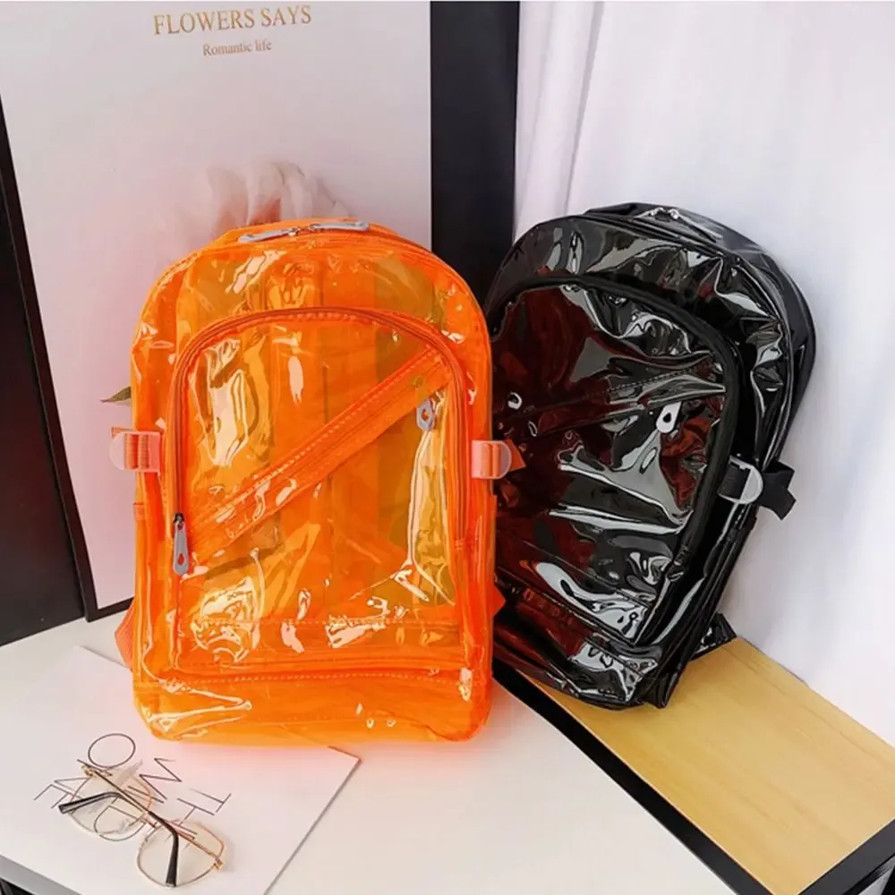 sac à dos d'école en plastique transparent pour femme, version coréenne, sac à dos en msi, document de bonbons, printemps et été
