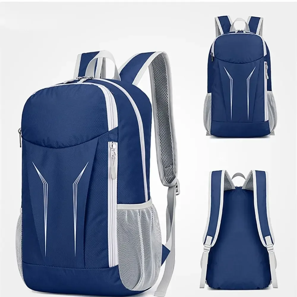 sac à dos de montagne pliable simple, sac à dos de cyclisme en nylon avec fermeture éclair, imperméable, grande capacité, sac à dos de voyage, camping