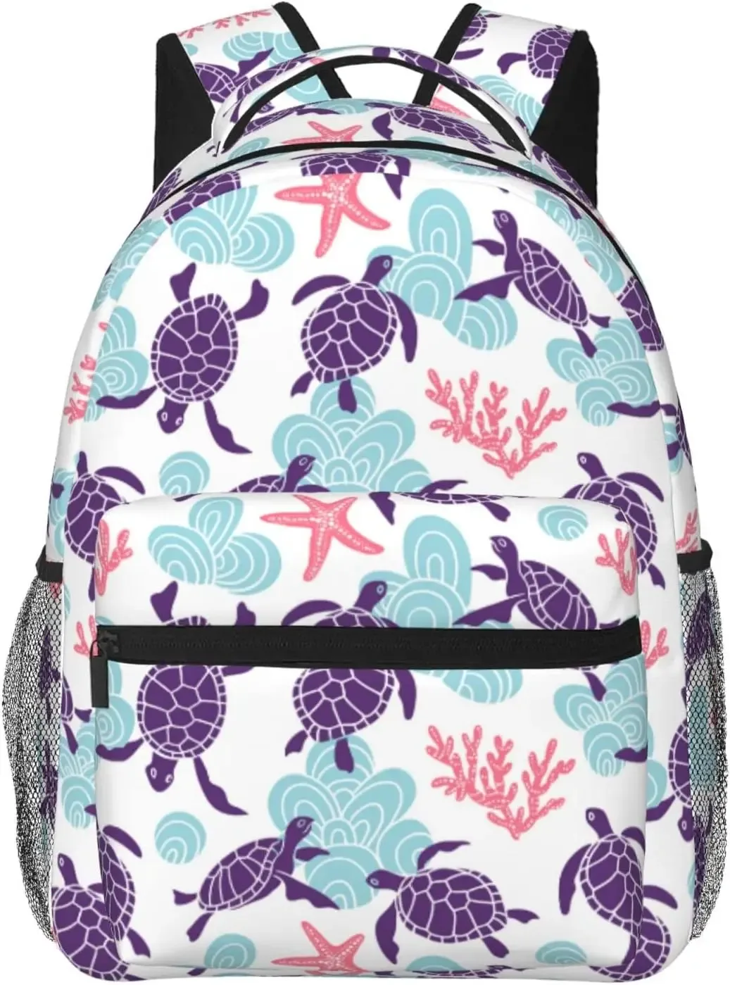 sac à dos pour ordinateur portable léger pour hommes et femmes, tortue de mer, étoile de mer, coquille de méduse, cartable universitaire, sac à dos décontracté, sac de voyage
