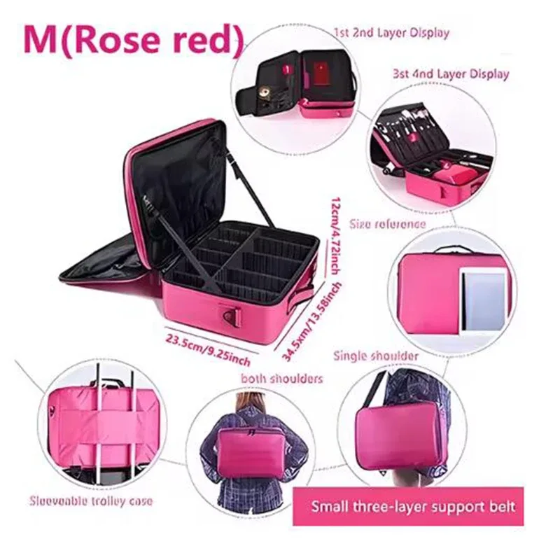 nouvelle trousse de maquillage oxford pour femmes, étanche, grande capacité, trousse de voyage pour cosmétiques, trousse de maquillage professionnelle complète pour artistes, pour femmes