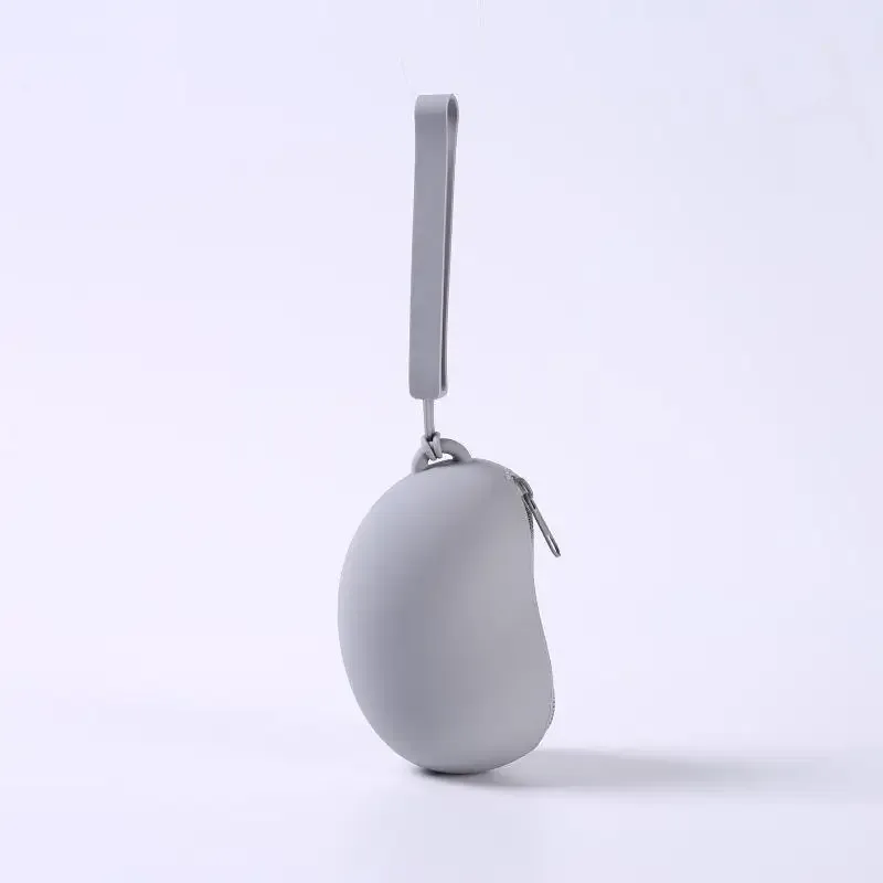 sac de rangement cosmétique en silicone bean, organisateur portable étanche pour écouteurs, câbles de données et porte-monnaie de voyage