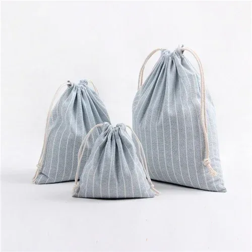 sacs à cordon en coton pour mariage, cadeau de noël, paquet de bricolage, petites pochettes unies, sacs de rangement anti-poussière pour la maison