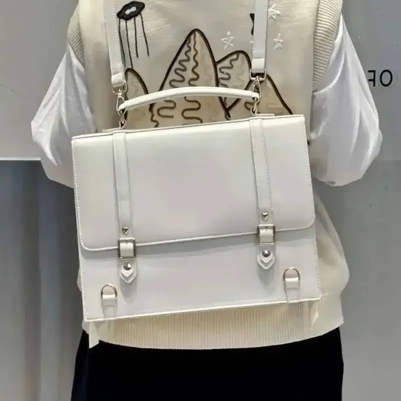 sacs à dos ita en cuir pu marron japonais transparent jk lolita, sacs de douleur, poche à rabat, sacs à bandoulière pour étudiants, sac de style preppy pour filles