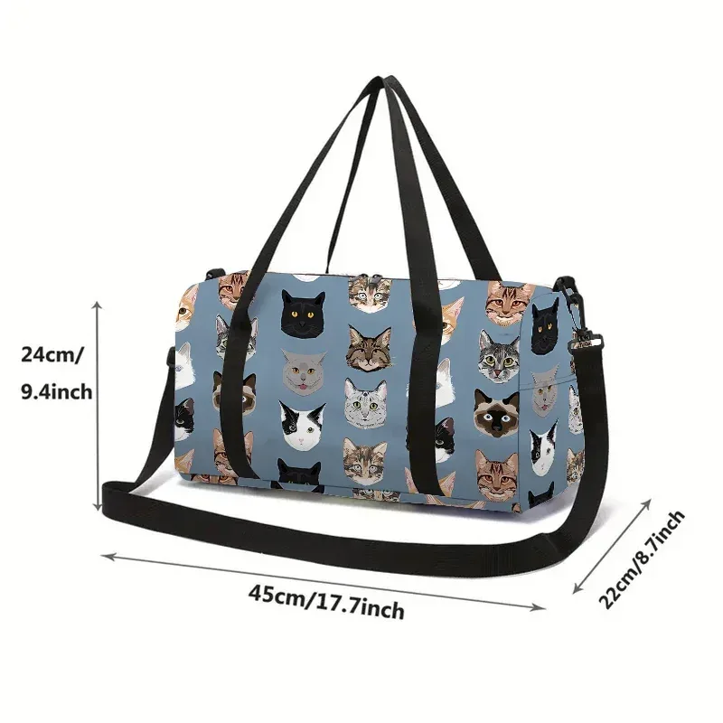 sac de voyage à grande capacité avec tête de chat de dessin animé pour garçons et filles, meilleurs cadeaux, s