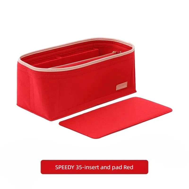 insert organisateur de sac à main pour lv speedy25 30 35, organisateur de sac fourre-tout, séparateur de sac, insert organisateur en feutre, avec fermeture éclair pocke tbag dans le sac