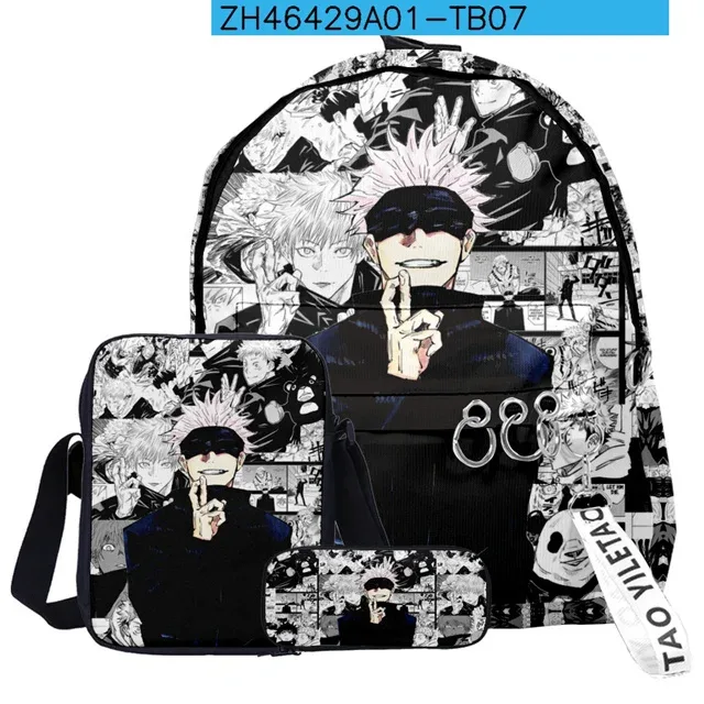 anime satoru gojo école sac à dos sac à dos pour ordinateur portable garçons filles adolescents sac d'école sac de voyage mochila sac à bandoulière